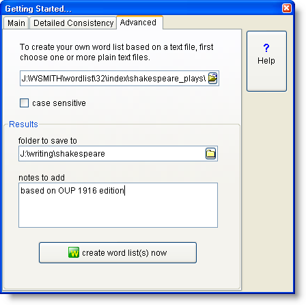 importing text into wordlist